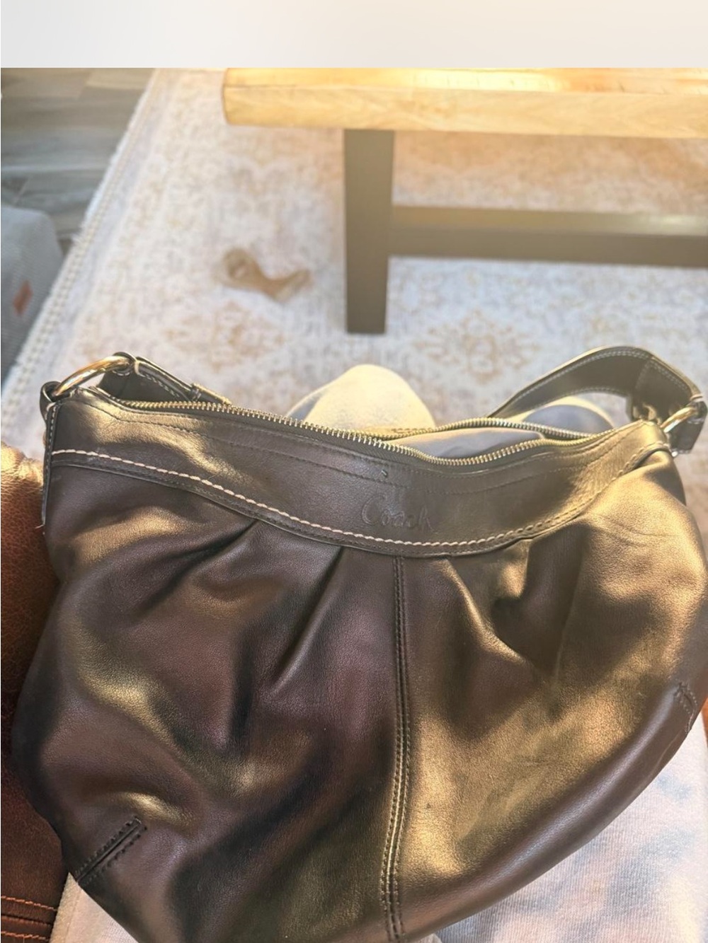 Coach Black Leather Shoulder Hobo